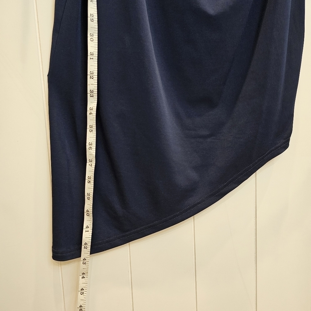 Sam Edelman Off the Shoulder Long Sleeve Midi Body-Con Dress Women's Size 6 Navy - Picture 6 of 13